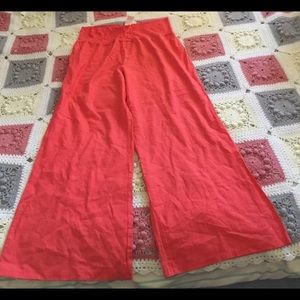 3XL red linen NWT pull on pants
